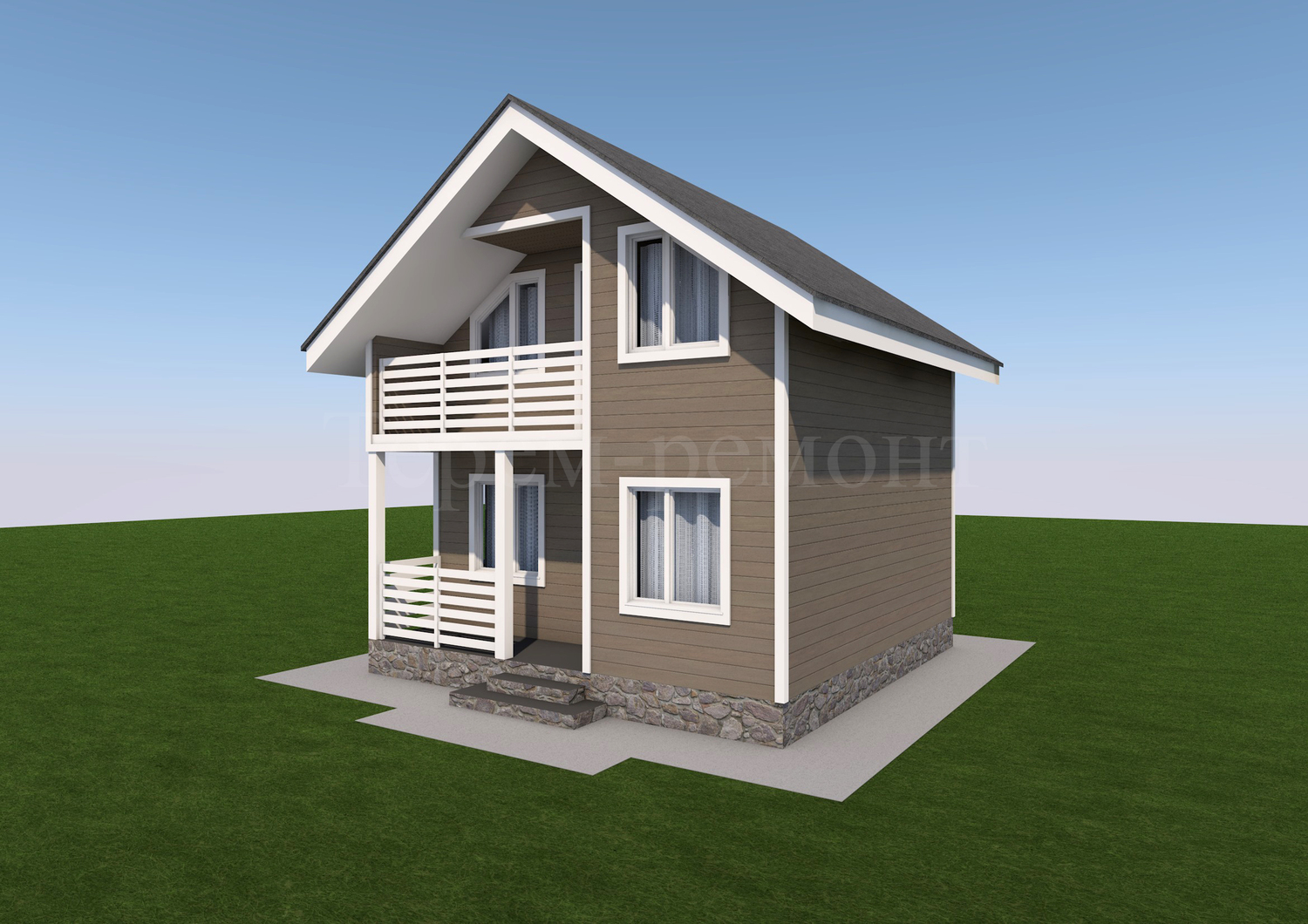 Проект дома Д60-Б2, каркасный дом 6х6, 59.55 м2, стоимость 1619 760 руб. тел. +79112291016 